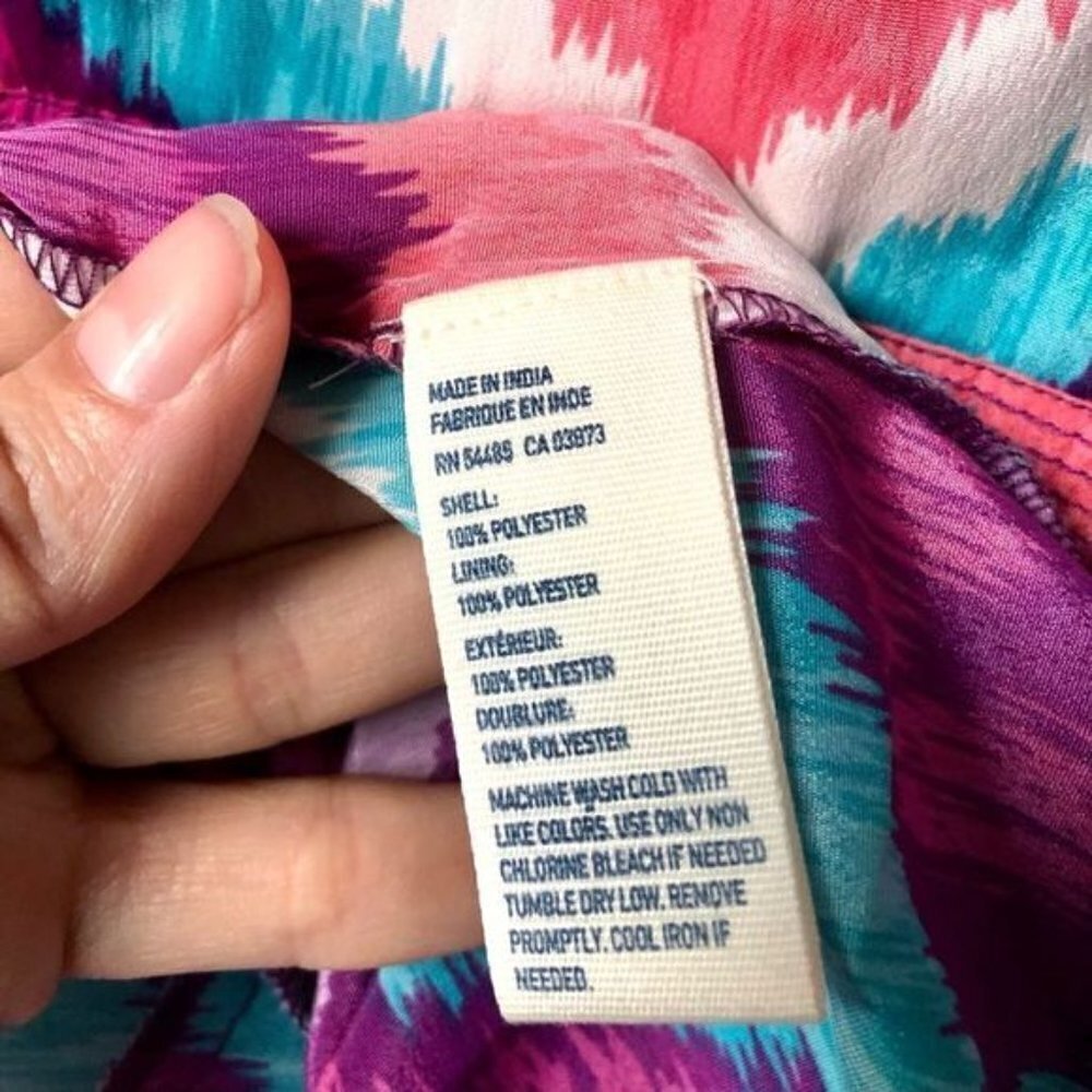 AMERICAN Eagle Colorful Boho Aztec Print Pockets Strap Mini Dress Sz 8 - Picture 6 of 6